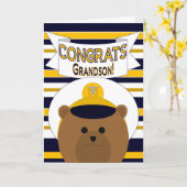 Gefeliciteerd - Navy kleinzoon Kaart (Gele Bloem)