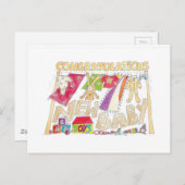 Gefeliciteerd - New Baby. Briefkaart (Voorkant / Achterkant)