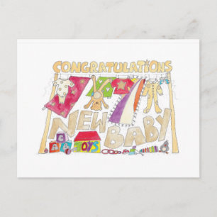 Gefeliciteerd - New Baby. Briefkaart