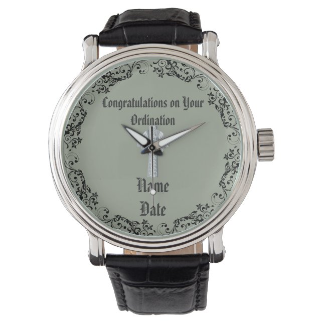 Gefeliciteerd, Newly Ordainment Gift Horloge (Voorkant)