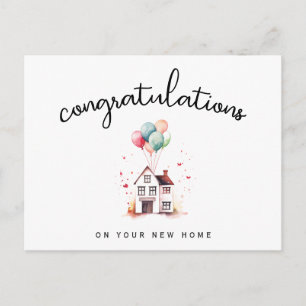 Gefeliciteerd Nieuw Huiseigenaar Ballon Onroerend Briefkaart