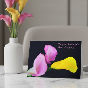 Gefeliciteerd Nieuwe Baan Promotie Calla Lily Kaart