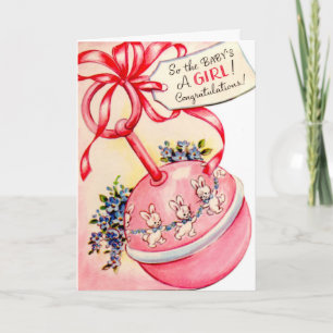  gefeliciteerd Nieuwe Baby Girl-kaart Kaart