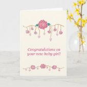 Gefeliciteerd, nieuwe baby kaart (Gele Bloem)