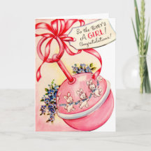  Gefeliciteerd Nieuwe Baby Meisje kaart