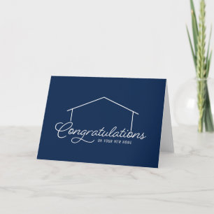 Gefeliciteerd Nieuwe Home Silhouet Bewerkbare kleu Kaart