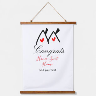 Gefeliciteerd nieuwe huiseigenaar onroerend goed i hangend wandkleed