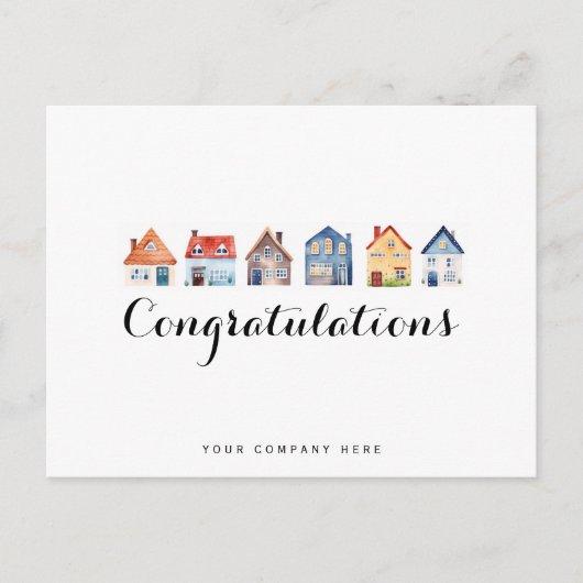 Gefeliciteerd nieuwe huiseigenaar via Real Estate Briefkaart (Voorkant)