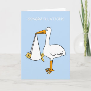 Gefeliciteerd Nieuwe Kat Kitten Cartoon Kaart