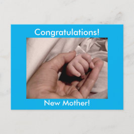 Gefeliciteerd Nieuwe Moeder Blauwe Achtergrond voo Briefkaart