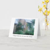 Gefeliciteerd/nieuwe thuiskaart kaart (Gele Bloem)