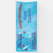 Gefeliciteerd Nurse Afstuderen Blue Modern Funny Spandoek (Verticaal)
