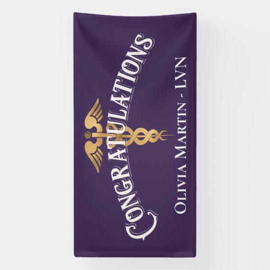 Gefeliciteerd, Nurse LVN RN Medical Afstuderen Spandoek (Verticaal)