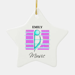 Gefeliciteerd, opmerking: muzikale prestaties keramisch ornament