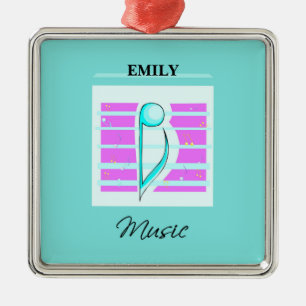 Gefeliciteerd, opmerking: muzikale prestaties metalen ornament