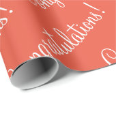 Gefeliciteerd Oranje Script Wrapping Paper Cadeaupapier (Rol Hoek)