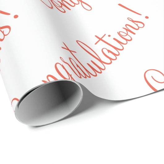 Gefeliciteerd Oranje Script Wrapping Paper Cadeaupapier (Rol Hoek)