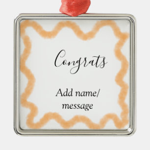 Gefeliciteerd oranje spiraal Spaanse rand boho ret Metalen Ornament