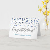 Gefeliciteerd ouders van de bruidegom Silver Blue Kaart (Gele Bloem)