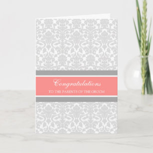 Gefeliciteerd ouders van de Groom Coral Grey Kaart