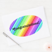 Gefeliciteerd - Oval Rainbow Sticker (Envelop)