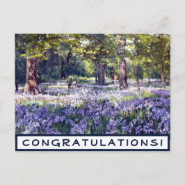 Gefeliciteerd Paars Floral Briefkaart