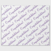 Gefeliciteerd Paars script Cadeaupapier (Vlak)
