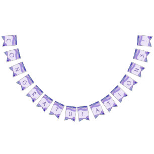 Gefeliciteerd Paarse lavender Geometric Pattern Vlaggetjes