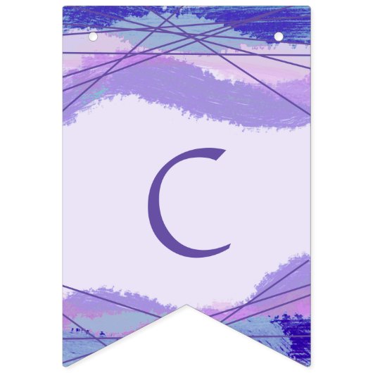 Gefeliciteerd Paarse lavender Geometric Pattern Vlaggetjes (Eerste vlag)