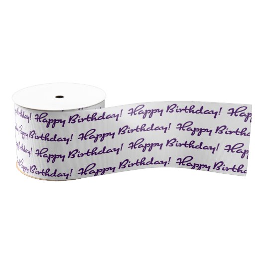 Gefeliciteerd! Paarse Patroon Casual Script Grosgrain Lint (Spoel)