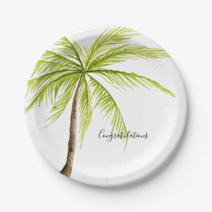 Gefeliciteerd palm Tree Custom Island Beach Papieren Bordje