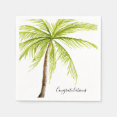 Gefeliciteerd Palm Tree Custom Island Beach Servet (Voorkant)