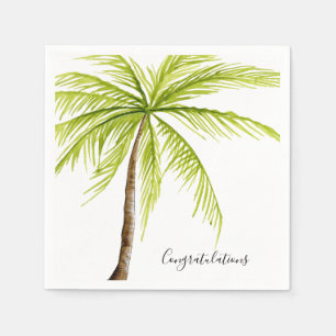 Gefeliciteerd Palm Tree Custom Island Beach Servet