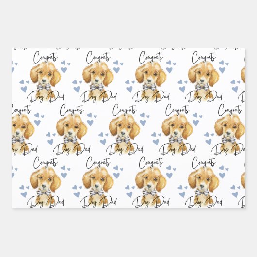 Gefeliciteerd Pap die papierbladen pakt Inpakpapier Vel (Voorkant 2)