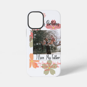 Gefeliciteerd papa bloemenfoto Ik hou van mijn vad iPhone 12 Mini Hoesje