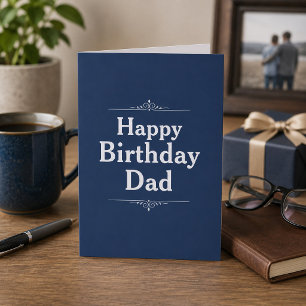 Gefeliciteerd Papa Klassiek Navyblauw Aangepaste F Kaart