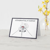 Gefeliciteerd Pas getrouwd/Cartoon Kaart (Gele Bloem)