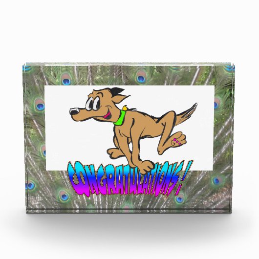 Gefeliciteerd Peacock Feathers Colour Photo Block Fotoblokken (Voorkant)