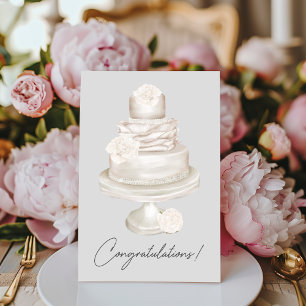 Gefeliciteerd Pearl Peony bruidstaart Kaart