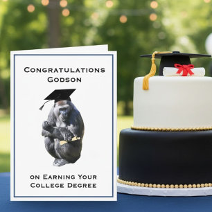 Gefeliciteerd Peetzoon Diploma Grappige Gorilla Kaart