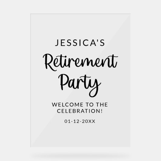 Gefeliciteerd Pensioenfeest Welkom Acryl Teken Acryl Bord (Voorkant)