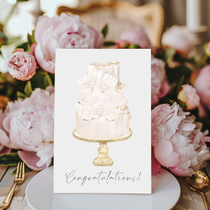 Gefeliciteerd Peony Wedding Cake Kaart