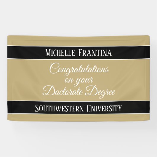 Gefeliciteerd Ph. D. Doctoraatsgraad banner (Horizontaal)