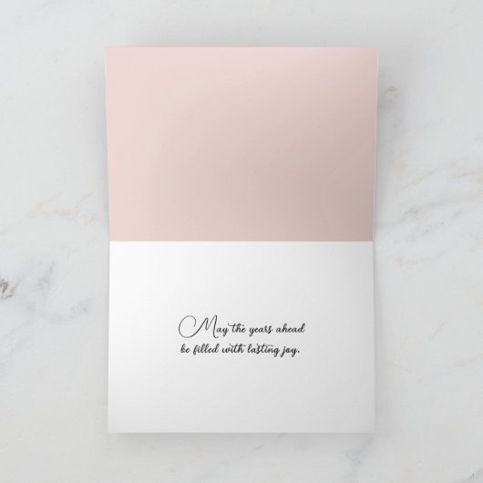 Gefeliciteerd Pink Rose op  piano Kaart (Binnen)