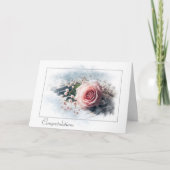 Gefeliciteerd Pink Rose op  piano Kaart (Voorkant)