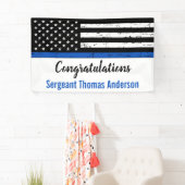 Gefeliciteerd politie Thin Blue Line Retirement P Spandoek (Insitu)