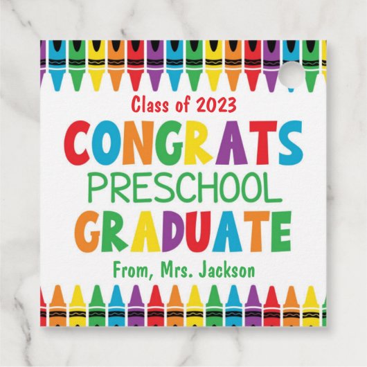 Gefeliciteerd Preschool Afstuderen Bedankjes Labels (Achterkant)