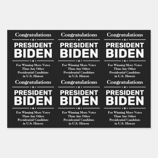 Gefeliciteerd President Biden Meest gekozen kandid Inpakpapier Vel (Voorkant)