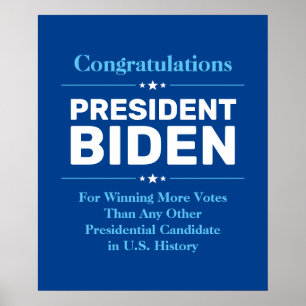Gefeliciteerd President Biden Meest gestemd Kandid Poster