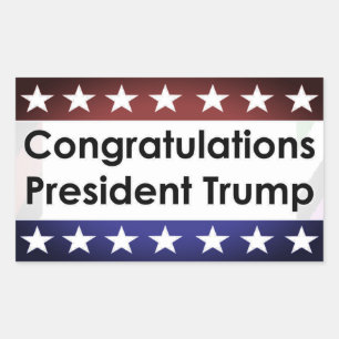 Gefeliciteerd President Trump Rechthoekige Sticker